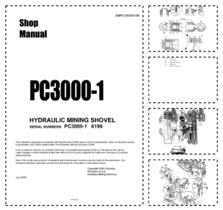 Komatsu PC3000-1 Mining Shovel Excavator Workshop Manual SN 6199 and UP