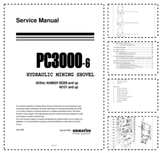 Komatsu PC3000-6 Mining Shovel Excavator Workshop Manual SN 06208 46151 and UP