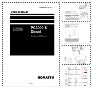 Komatsu PC3000-6 Mining Shovel Excavator Workshop Manual SN 06208 and UP