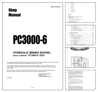 Komatsu PC3000-6 Mining Shovel Excavator Workshop Manual SN 6224 and UP