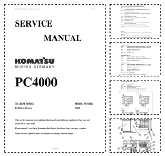 Komatsu PC4000-6 Mining Shovel Excavator Service Manual SN 08175 78 79 83 84