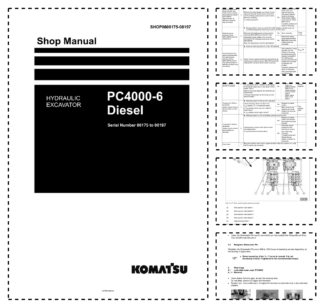 Komatsu PC4000-6 Mining Shovel Excavator Workshop Manual SN 08175 to 08197