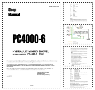 Komatsu PC4000-6 Mining Shovel Excavator Workshop Manual SN 8152 and UP