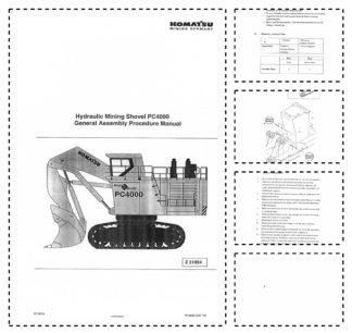 Komatsu PC4000 Mining Shovel Excavator Field Assembly Manual Z21854