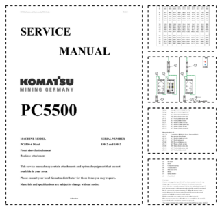 Komatsu PC5500-6 Mining Shovel Excavator Service Manual SN 15012 and 15013