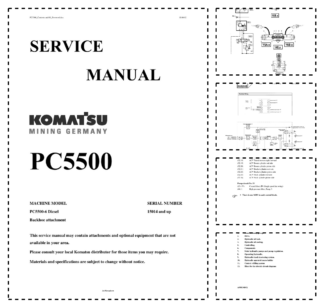Komatsu PC5500-6 Mining Shovel Excavator Service Manual SN 15014 and UP