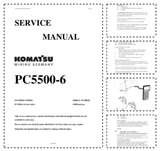 Komatsu PC5500-6 Mining Shovel Excavator Service Manual SN 15050 and UP