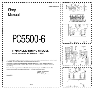 Komatsu PC5500-6 Mining Shovel Excavator Workshop Manual SN 15011 and UP