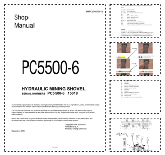 Komatsu PC5500-6 Mining Shovel Excavator Workshop Manual SN 15018 and UP