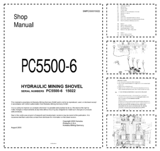 Komatsu PC5500-6 Mining Shovel Excavator Workshop Manual SN 15022 and UP