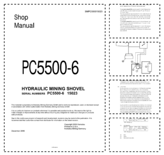 Komatsu PC5500-6 Mining Shovel Excavator Workshop Manual SN 15023 and UP