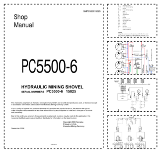 Komatsu PC5500-6 Mining Shovel Excavator Workshop Manual SN 15025 and UP