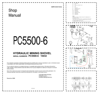 Komatsu PC5500-6 Mining Shovel Excavator Workshop Manual SN 15032 and UP