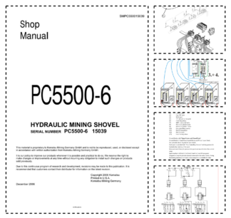 Komatsu PC5500-6 Mining Shovel Excavator Workshop Manual SN 15039 and UP