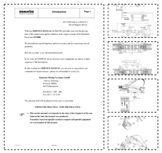 Komatsu PC8000 Mining Shovel Excavator Service Manual SN 12028 and UP with ECS-T