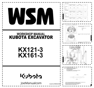 Kubota KX121-3 KX161-3 and Alfa Excavator Workshop Manual