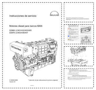 MAN D2866 D2876 LE403 402 403 407 405 Engine Workshop Manual ES