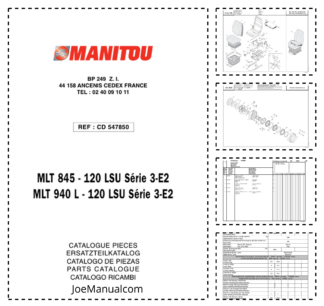 Manitou MLT 845 MLT 940 L 120 LSU Serie 3-E2 Telehandler Parts Catalog