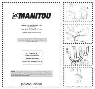 Manitou MT10055XT Telescopic Handler Parts Catalog Rev A 50960002