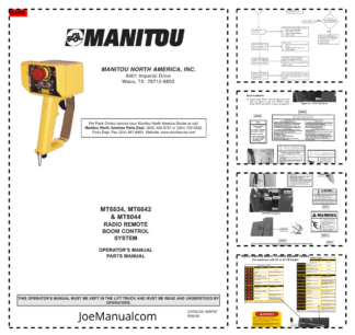 Manitou MT6034 MT6642 MT8044 Construction Telescopic Handler RADIO Operator and Parts Manual