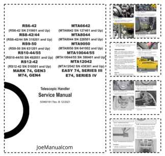Manitou RS and MTA Series III Telehandler Service Manual 50960181 Rev B 12 2021