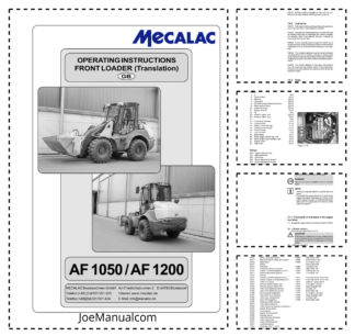 Mecalac AF 1050 AF 1200 Wheel Loader Operation Manual