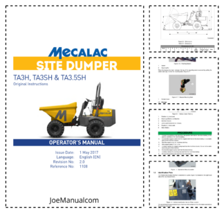 Mecalac TA3H TA3SH TA3.5SH Dumper Operators Manual