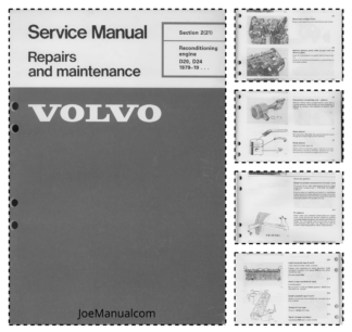 Volvo D20 D24 Engines Service Manual Reconditioning engine