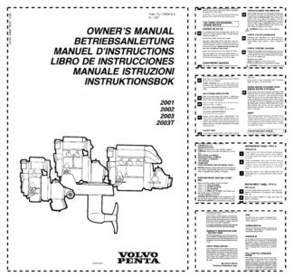 Volvo Penta 2001 2002 2003 2003T Engine Operators Manual