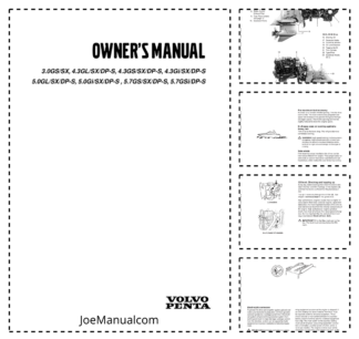 Volvo Penta 3.0 4.3 5.0 5.7 GS GL Gi SX DP DP-S Engines Owners Manual