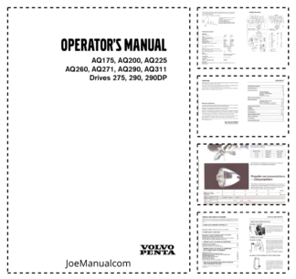 Volvo Penta AQ175 AQ200 AQ225 AQ260 AQ271 AQ290 AQ311 Drives 275 290 290DP Operators Manual