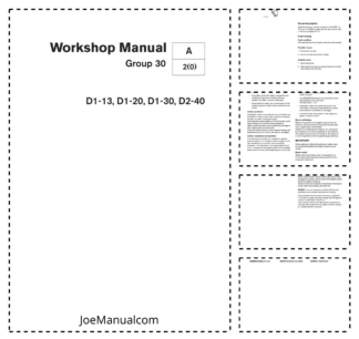 Volvo Penta D1-13 D1-20 D1-30 D2-40 Engine Group 30 Workshop Manual