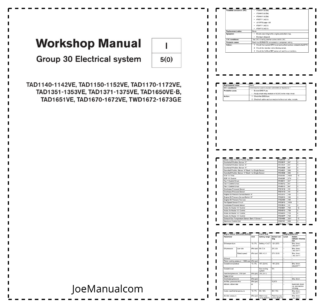 Volvo Penta TAD1140VE 1150 1170 1351 1371 1650 1651 1670 1672 1673VE GE Engine Group 30 Workshop Manual