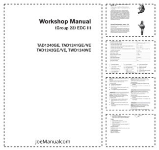 Volvo Penta TAD1240GE TAD1241GEVE TAD1242GEVE TWD1240VE Engine Group 23 EDC III Workshop Manual