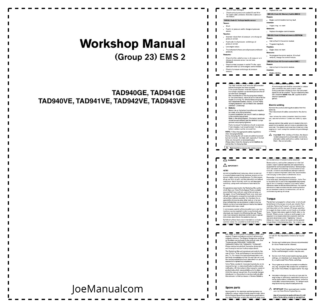 Volvo Penta TAD940941GE TAD940VE TAD943VE TAD942VE TAD943VE Engine Group 23 EMS2 Workshop Manual