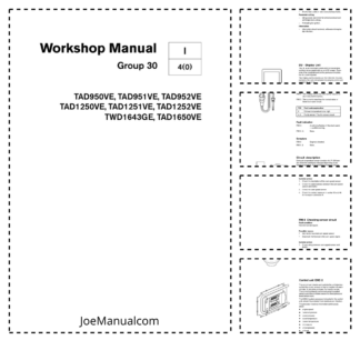 Volvo Penta TAD950VE 951 952 1250 1251 1252  1650 VE TWD1650VE Group 30 Workshop Manual