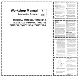 Volvo Penta TAMD61A 62A 63P-a 63L-A 71B 72A 7aWJ-A 72P-A Engines Lubrication Systems Workshop Manual