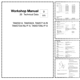 Volvo Penta TAMD61A 71A 71B 722A WJ P-A 83WJ P-A Engines Technical Data Workshop Manual