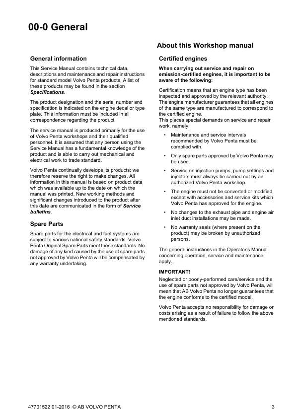 Volvo Penta D13 Engine Group 20-26 Workshop Manual - Image 5