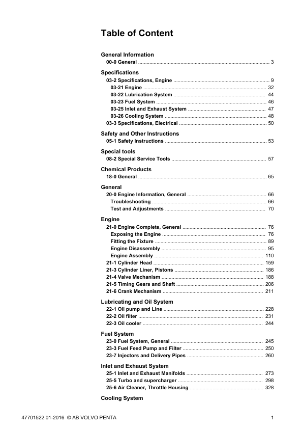 Volvo Penta D13 Engine Group 20-26 Workshop Manual - Image 3