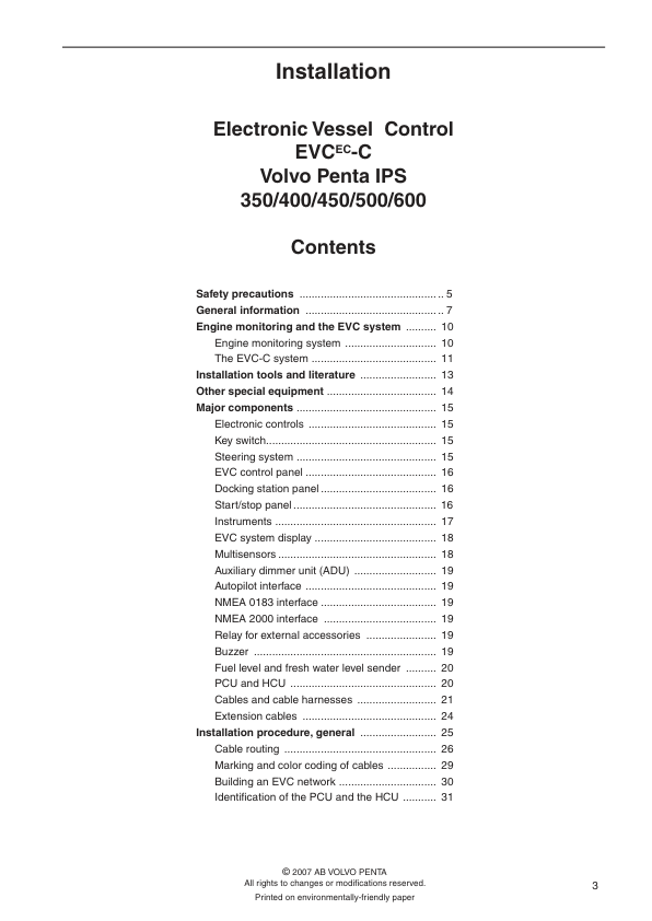 Volvo Penta IPS EVC-C Electrical Vessel Constrol Installation Workshop Manual - Image 3