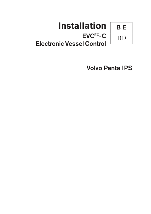 Volvo Penta IPS EVC-C Electrical Vessel Constrol Installation Workshop Manual - Image 2