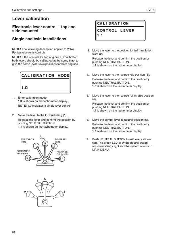 Volvo Penta Marine Engines EVC Control Panel Operation Manual - Image 6