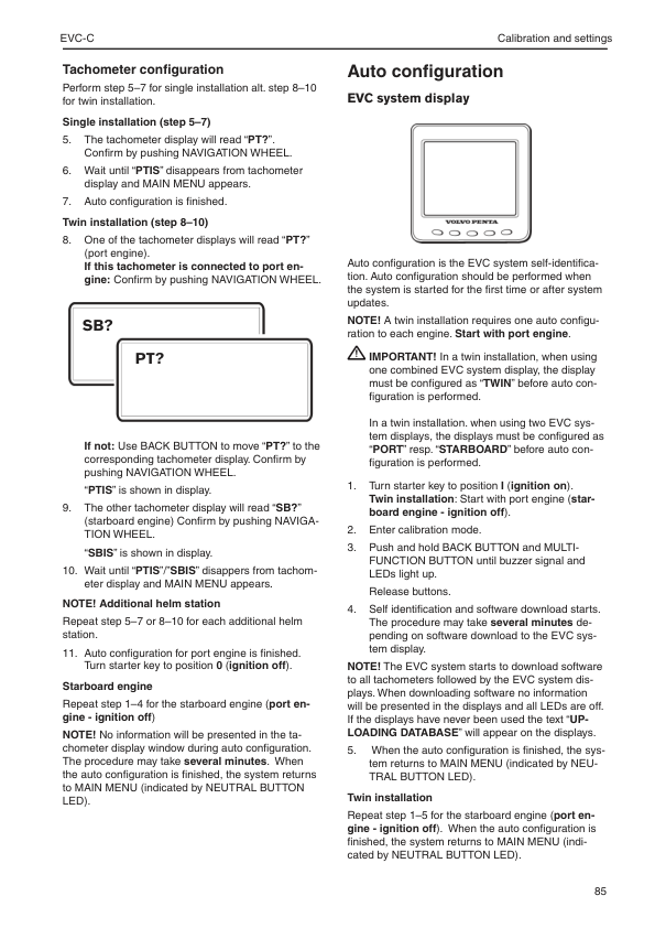 Volvo Penta Marine Engines EVC Control Panel Operation Manual - Image 4