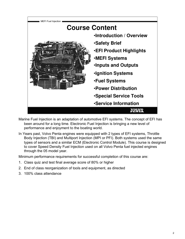 Volvo Penta Model 2005 Mefi Product Training Manual - Image 5