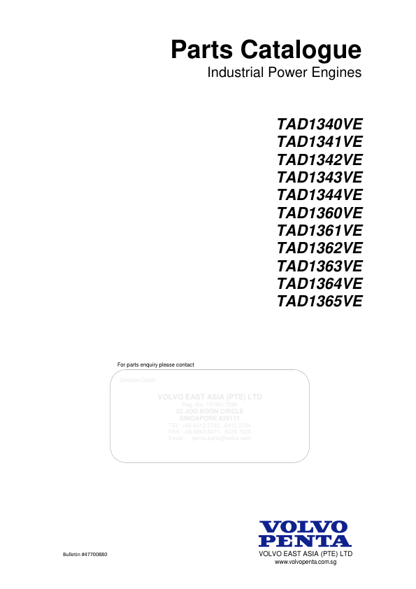 Volvo Penta TAD1340VE–TAD1365VE Engines Parts Catalog - Image 2