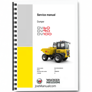 Wacker Neuson DV60 DV90 DV100 Dumper Service Manual v1.2 Printed Book