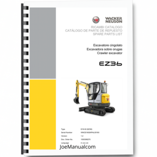 Wacker Neuson EZ36 Crawler Excavator Parts Catalog SN from WNCE1602KPAL00160 v1.2 Printed Book