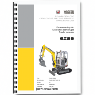 Wacker Neuson EZ28 Crawler Excavator Parts Catalog SN from WNCE1002CPAL00160 v3.4 Printed Book