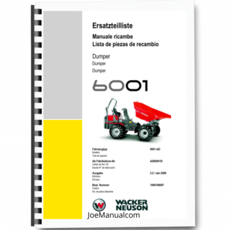 Wacker Neuson 6001-AD Dumper Parts Catalog SN from AD60001D v2.2 Printed Book